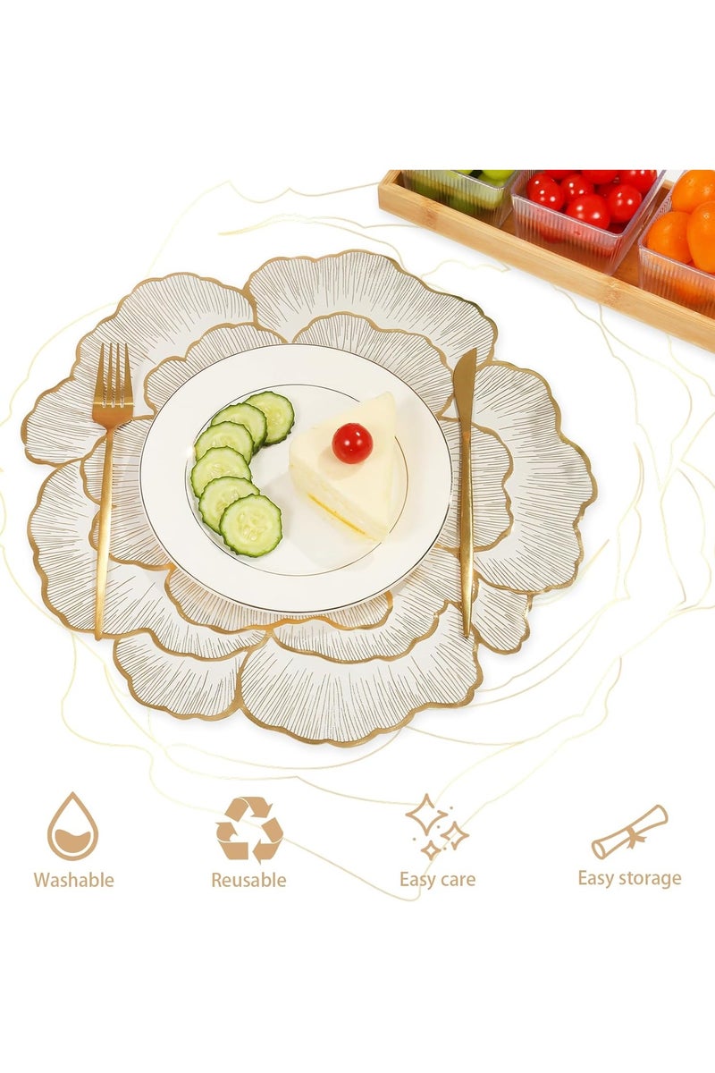 مجموعة مفارش أطباق مكونة من 6 قطع، مفارش أطباق مقاومة للحرارة وقابلة للغسل ومقاومة للزيوت ومضادة للزيت، مفارش طاولة طعام للمطبخ خالية من التجاعيد - Image 4