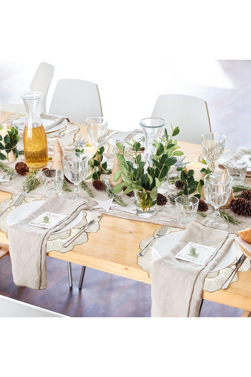 مجموعة مفارش أطباق مكونة من 6 قطع، مفارش أطباق مقاومة للحرارة وقابلة للغسل ومقاومة للزيوت ومضادة للزيت، مفارش طاولة طعام للمطبخ خالية من التجاعيد - Image 5