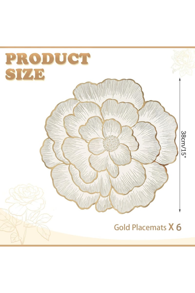 مجموعة مفارش أطباق مكونة من 6 قطع، مفارش أطباق مقاومة للحرارة وقابلة للغسل ومقاومة للزيوت ومضادة للزيت، مفارش طاولة طعام للمطبخ خالية من التجاعيد - Image 2