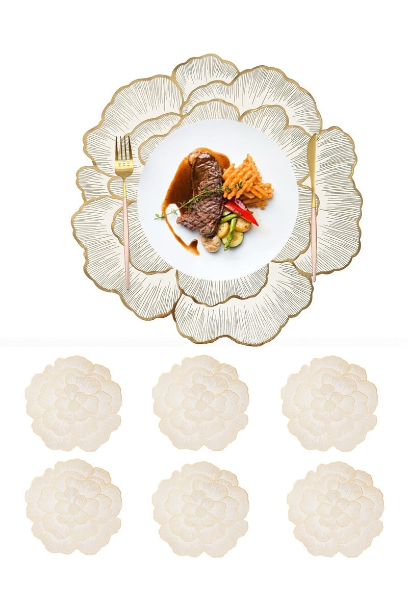 مجموعة مفارش أطباق مكونة من 6 قطع، مفارش أطباق مقاومة للحرارة وقابلة للغسل ومقاومة للزيوت ومضادة للزيت، مفارش طاولة طعام للمطبخ خالية من التجاعيد - Image 1