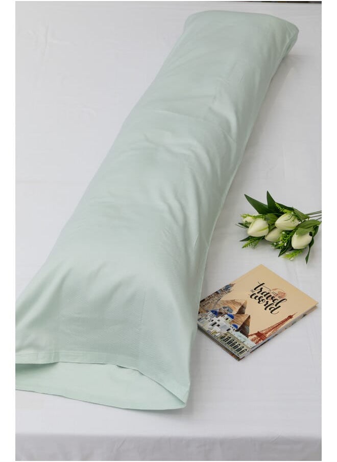 محلة - مجموعة أغطية وسائد طويلة - ساتان - دبل - فستقي King 180 cm *45 cm - Image 1