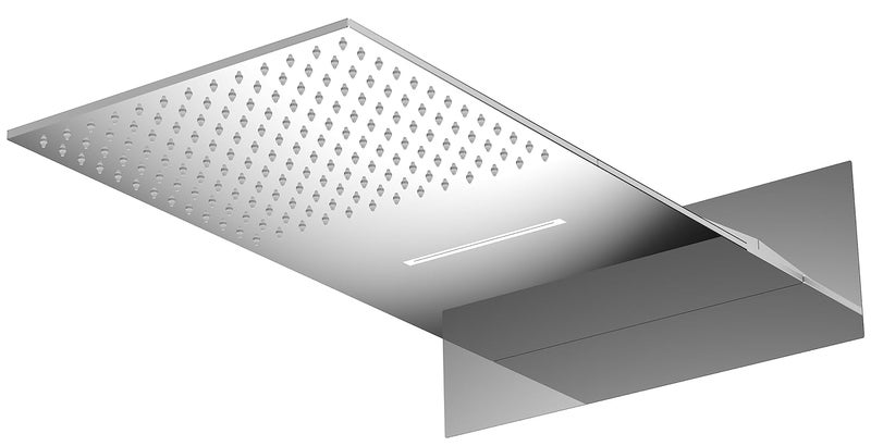 AURIGA Overhead Rain Shower | Wallmount | Dual Function | Waterfall + Rain Shower | 600mm x 300mm | Rectangle Shape | Silicon Nozzle Easy Clean System | WMSWF300-N - Image 1