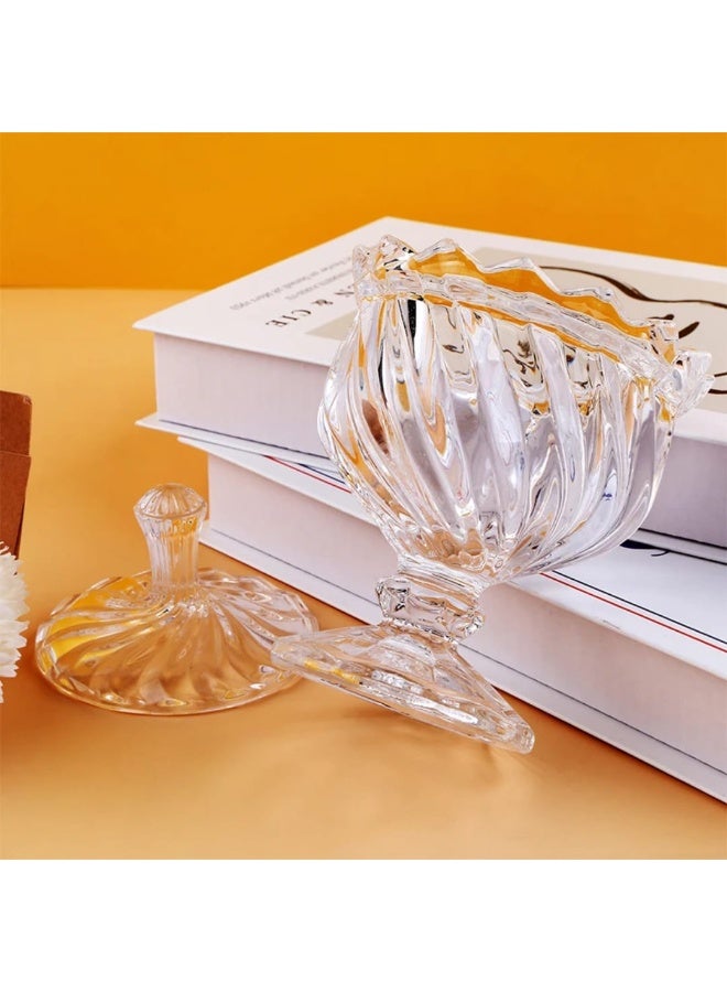 LDQ Glass Candy Jar with Lid – Round Glass Canister Storage Container with Locking Lid for Sweets, Dry Goods, Snacks & Cake Mix – Elegant Decorative Jar for Kitchen, Wedding & Parties - Image 2