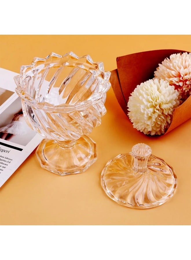 LDQ Glass Candy Jar with Lid – Round Glass Canister Storage Container with Locking Lid for Sweets, Dry Goods, Snacks & Cake Mix – Elegant Decorative Jar for Kitchen, Wedding & Parties - Image 4