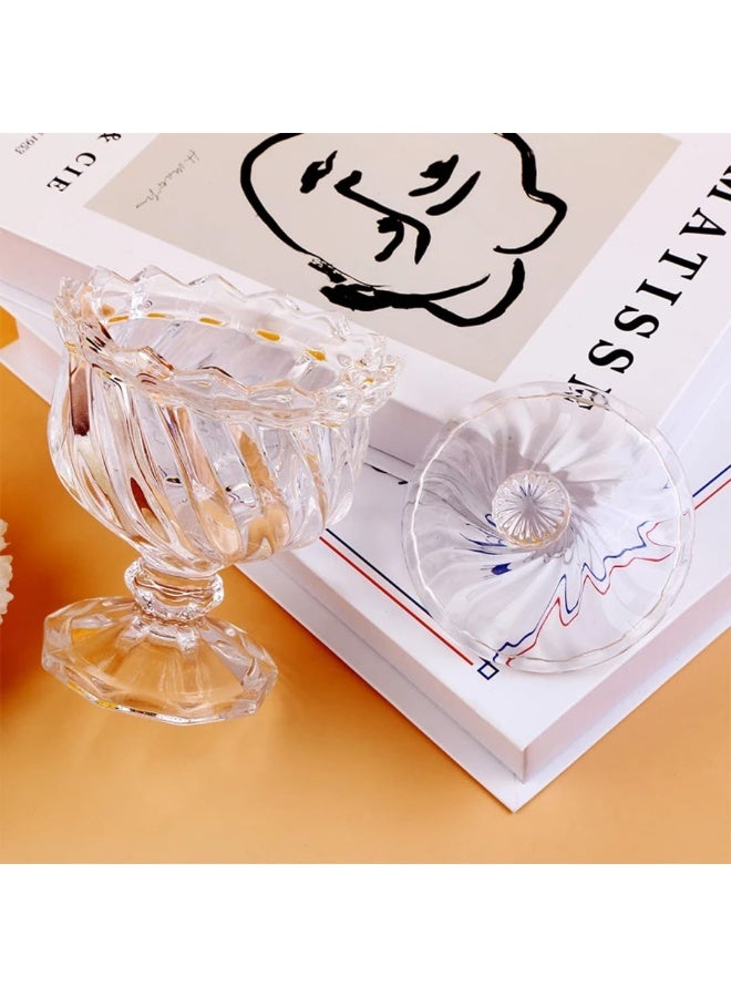 LDQ Glass Candy Jar with Lid – Round Glass Canister Storage Container with Locking Lid for Sweets, Dry Goods, Snacks & Cake Mix – Elegant Decorative Jar for Kitchen, Wedding & Parties - Image 3