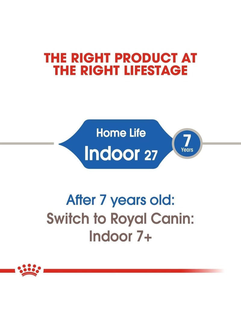ROYAL CANIN Indoor Home Life 27 Adult Cat Dry Food 2kg – Hairball Control & Odour Reduction - Image 5