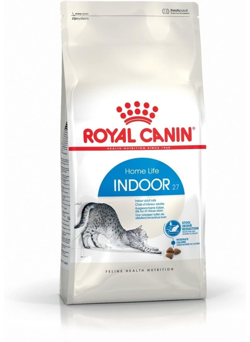 ROYAL CANIN Indoor Home Life 27 Adult Cat Dry Food 2kg – Hairball Control & Odour Reduction - Image 1
