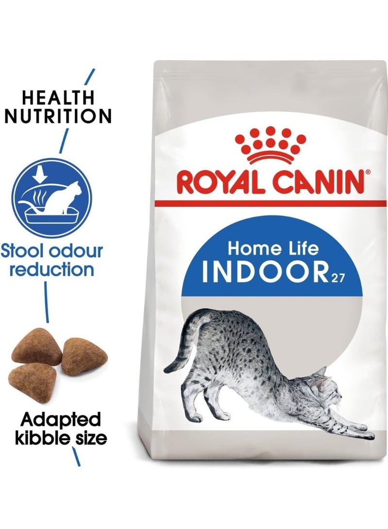 ROYAL CANIN Indoor Home Life 27 Adult Cat Dry Food 2kg – Hairball Control & Odour Reduction - Image 2