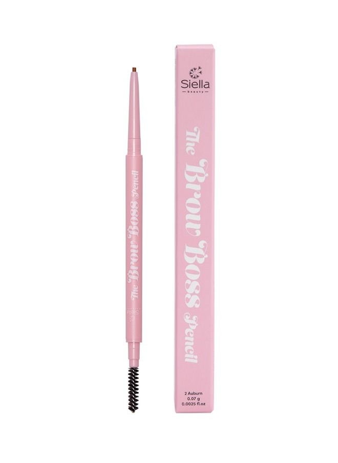 Siella Beauty The Brow Boss Waterproof Eyebrow Pencil For Drawing Fine Lines To Give Natural Look Which Lasts For Upto 16 hours Pencil Auburn  - Image 1