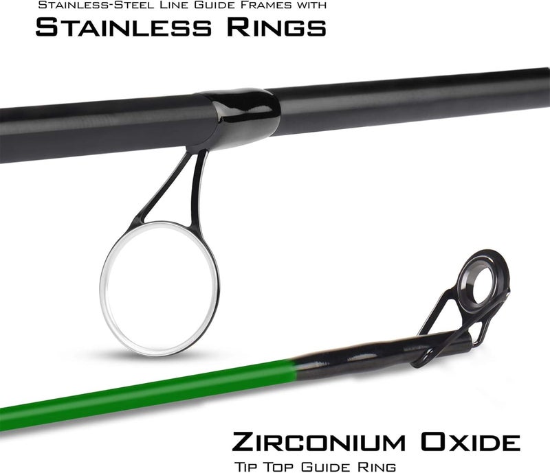 Kastking Brutus Spinning Rods & Casting Fishing Rods, Brute Tuff Composite Graphite & Glass Blanks, Stainless Steel Line Guides w/Zirconium Oxide Rings Tip Top, Chartreuse Strike Tip - Image 4
