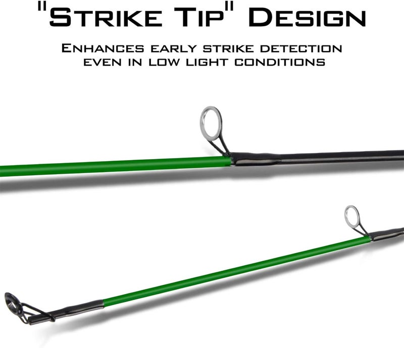 Kastking Brutus Spinning Rods & Casting Fishing Rods, Brute Tuff Composite Graphite & Glass Blanks, Stainless Steel Line Guides w/Zirconium Oxide Rings Tip Top, Chartreuse Strike Tip - Image 3