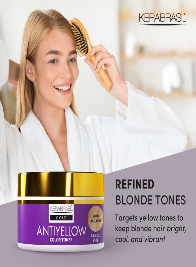 Kerabrasil Antiyellow - Neutralizes Brassy Tones, Enhances Cool Blonde, Deep Hydration for Color-Treated & Natural Hair - Pearlized Finish for Radiant Look (Treatment) - Image 5