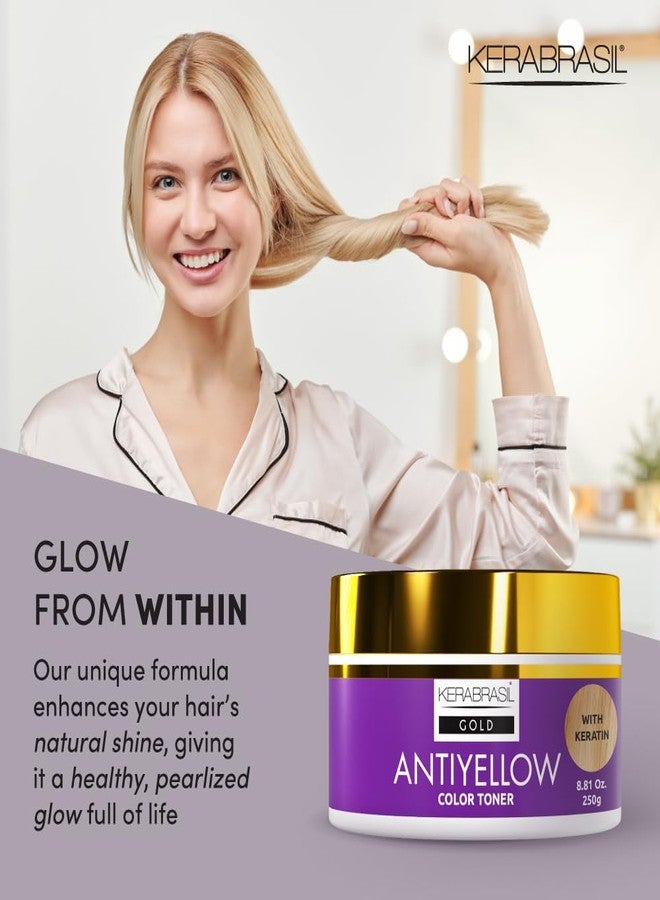 Kerabrasil Antiyellow - Neutralizes Brassy Tones, Enhances Cool Blonde, Deep Hydration for Color-Treated & Natural Hair - Pearlized Finish for Radiant Look (Treatment) - Image 4