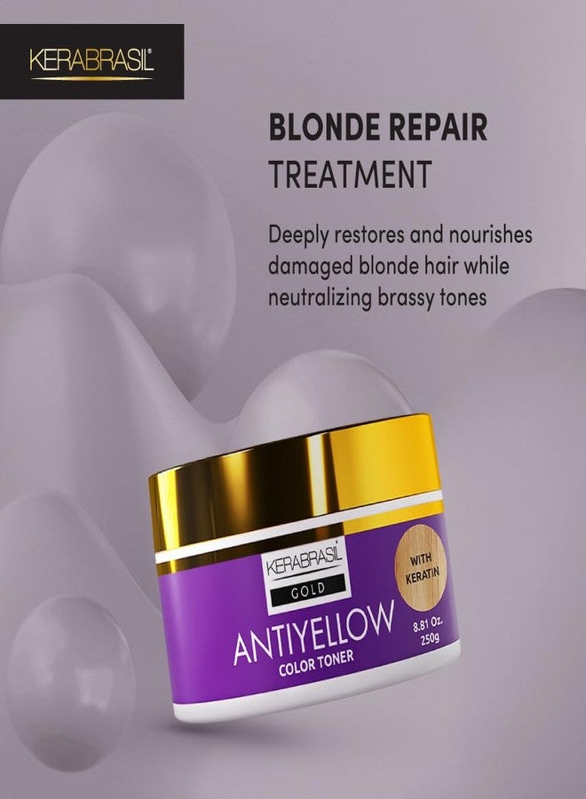 Kerabrasil Antiyellow - Neutralizes Brassy Tones, Enhances Cool Blonde, Deep Hydration for Color-Treated & Natural Hair - Pearlized Finish for Radiant Look (Treatment) - Image 2