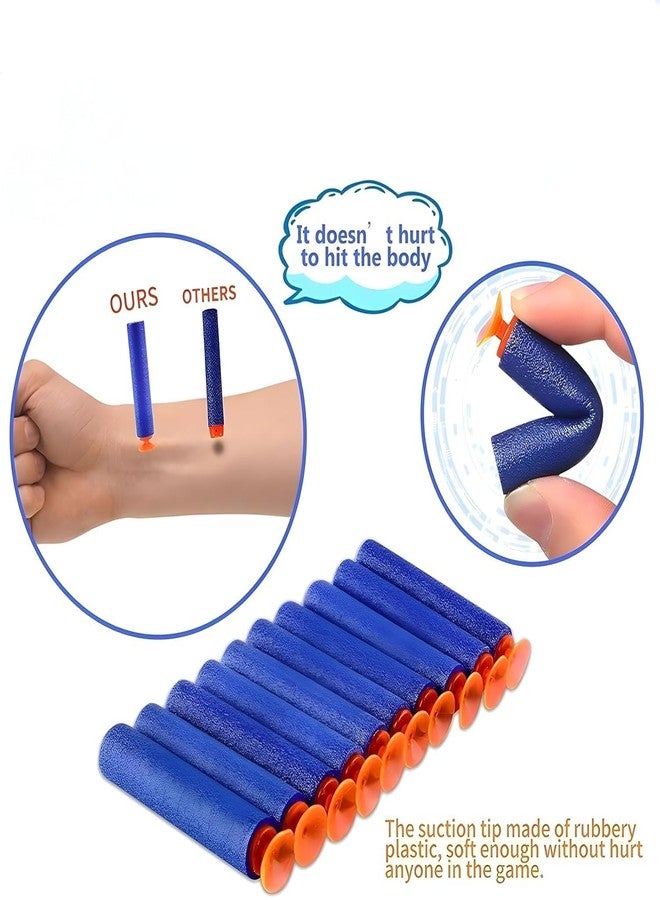 CLAPONE Hollow Out Soft Foam Refill Darts for N-Strike Elite Series Blasters Soft Foam Refill Darts for Nerf N-Strike Elite Blasters Hollow Safe & Durable Darts (Suction Blue, Suction Bullet 50PCS) - Image 3