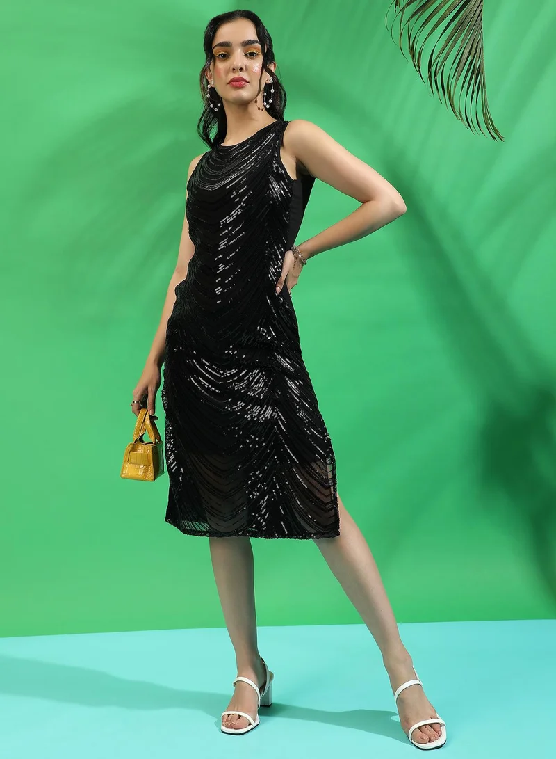 Campus Sutra Sequin Party Dress
