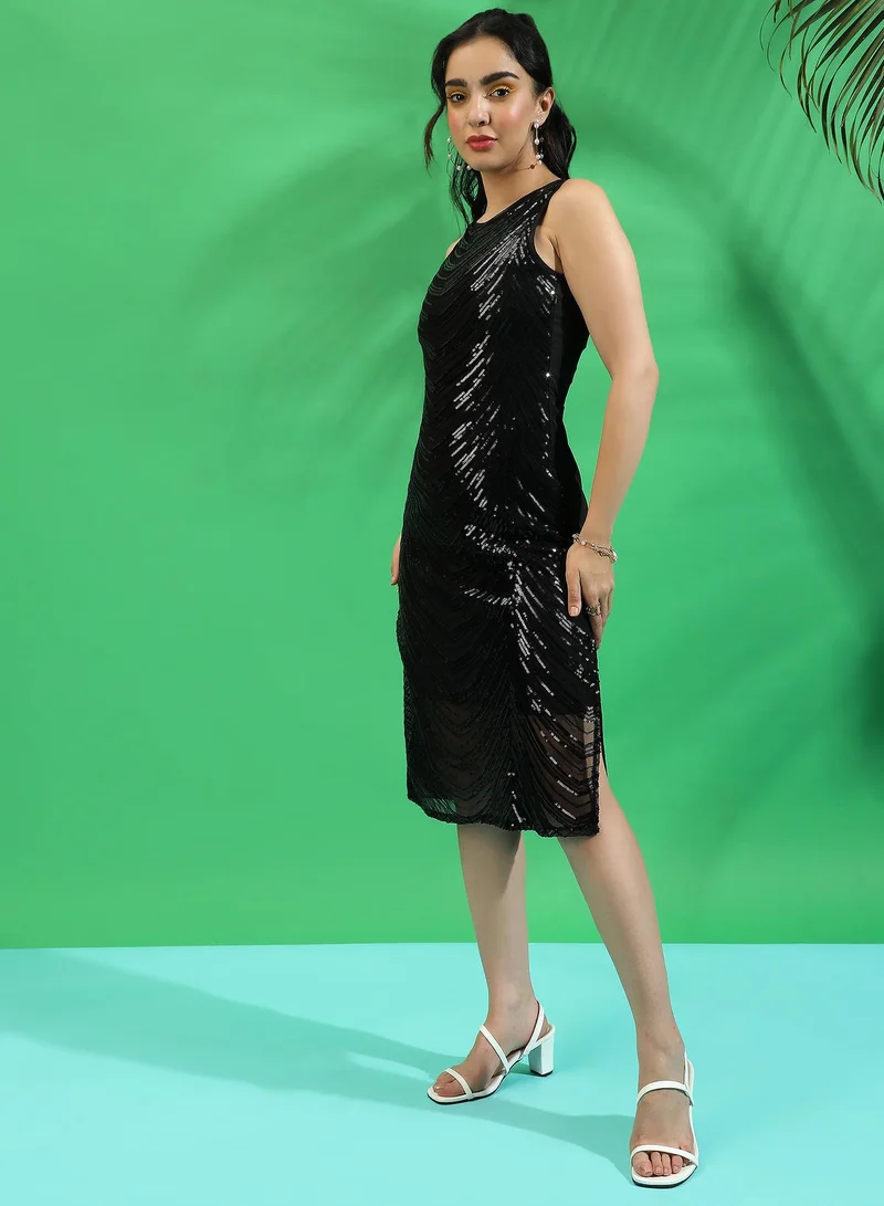 Campus Sutra Sequin Party Dress