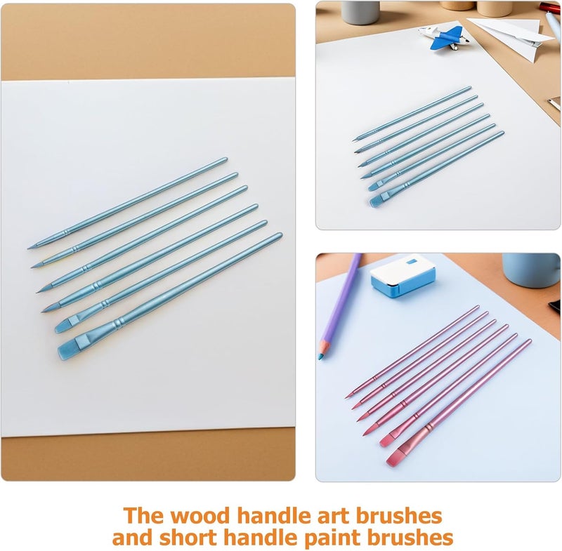 12pcs Watercolor Paint Brush Set with Soft Synthetic Nylon Bristles, Wood Handle Fine Liner and Corner Brushes for Beginner Artists Canvas Acrylic Oil Painting - Image 3