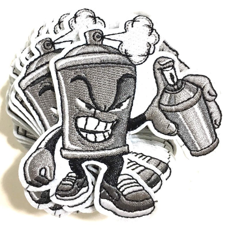 PRK 14 Spray Paint Can Iron-On Patch – Original Street Graffiti Art Design – Urban Style Clothing Accessory for Jackets, Hats, Backpacks, and DIY Fashion Patches (6) - Image 4