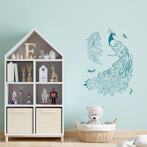 ARandNJ Painting for Wall Stencils (Size:- 24X40 Inch) Theme:- Flute with Peacock DIY Reusable Painting Design Suitable for Bedroom, Drawing Room, Living Room (Pack of1) - Image 4