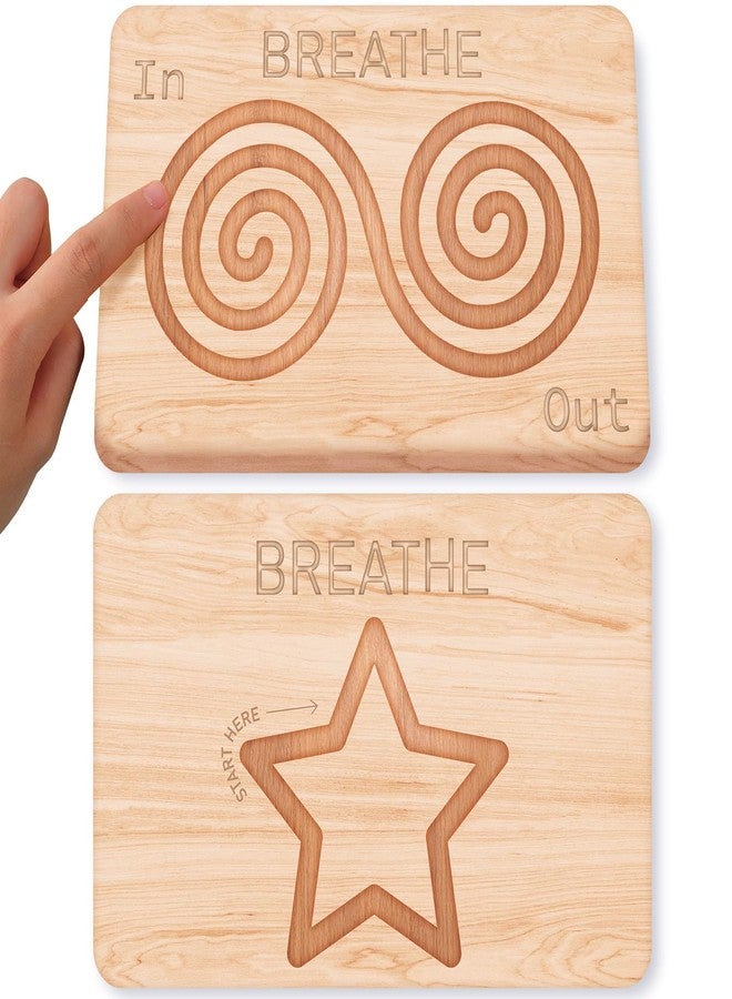 Demissle 2 Pcs Finger Labyrinth Handheld Breathing Board Pocket Mindful Maze Set Hand Mindfulness Stress Anxiety Relief Meditation Tools Mindful Maze Boards for Meditation and Prayer, 6.5 x 10 Inch - Image 1