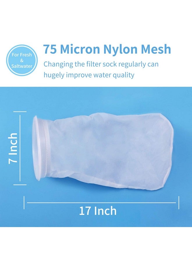 Conie ZCONIEY Large Aquarium Filter Bags 7" Opening x 17" Long Nylon Filter Socks 75 Micron Felt Filtration 2Pack - Image 5