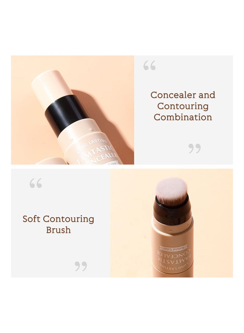 2 PCS Contour Highlighter Stick with Brush - Waterproof Bronzer Pen for Face Brightening, Longwear Highlighting Shades Pencil, Highlight Shaping Stick (Shades 01 & 04) - Image 2