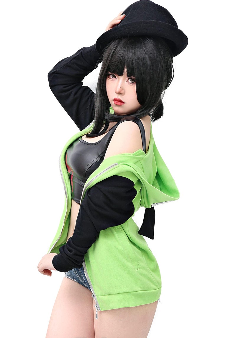 C-ZOFEK Cosplay Hoodie Jacket Mens Womens Green Coat with Ears for Halloween Parties Costume (3XL) - Image 4