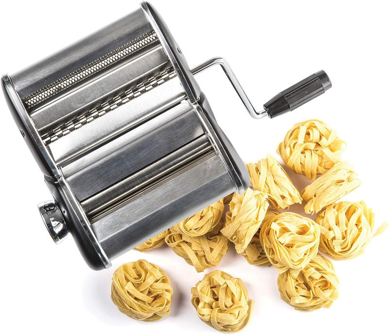 PL8 Professional Pasta Machine - 7 Adjustable Thicknesses for Homemade Fettuccine, Linguine, & Lasagna, Clamp-On Design for Easy Countertop Use - Image 4