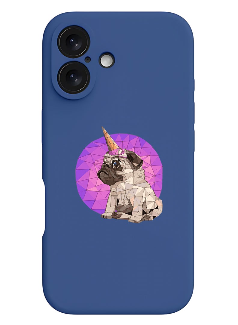 Theodor Protective Slim Fit Case Liquid Silicone Cover with Full Body Protection Anti-Scratch Shockproof Case For Apple iPhone 17 (Blue) Puggy - Image 1