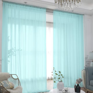 Window Lake Blue Sheer Curtains 63 Inches Long 2 Panels Sheer Curtain Basic Rod Pocket Panel for Bedroom Children Living Room Yard Kitchen (Lake Blue  52"" W x 63"" L | 2 pcs) - pzsku/Z1E012B0E29703F24F4EBZ/45/1749650826/53f35931-66e3-4202-861d-8e3b3726fb7e