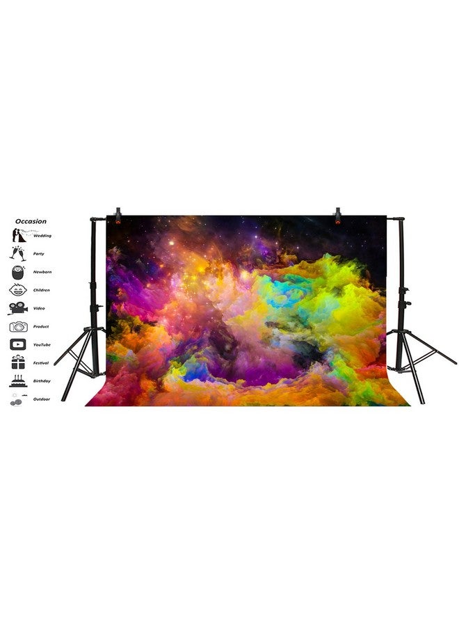 Leyiyi 6X4Ft Abstract Nebula Backdrop Colorful Outer Space Cloudscape Universe Planet Moon Earth Bokeh Halo Photo Background Room Decor Kids Birthday Adult Portrait Shoot Studio Vinyl Prop Wallpaper - Image 4