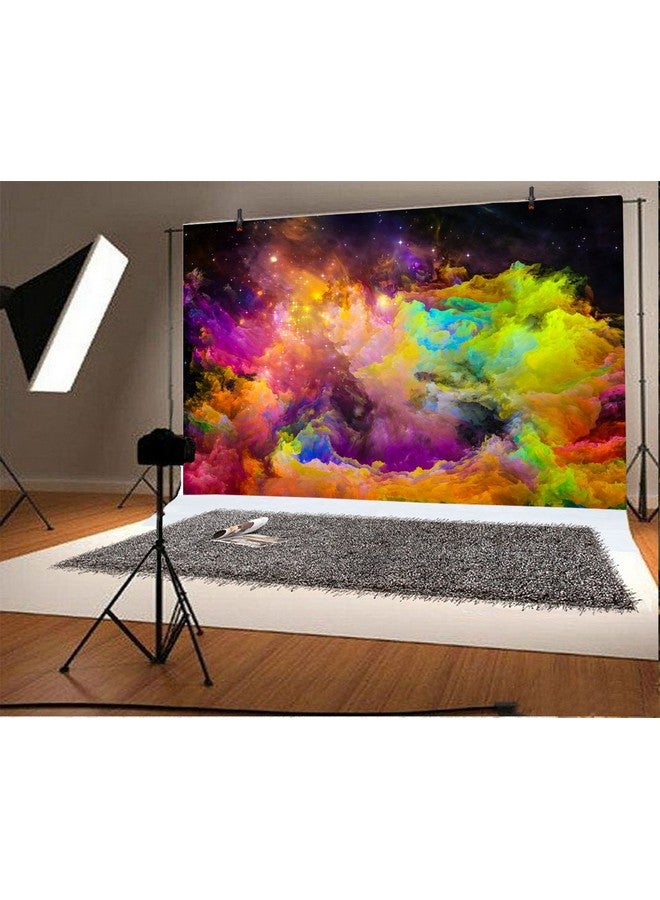 Leyiyi 6X4Ft Abstract Nebula Backdrop Colorful Outer Space Cloudscape Universe Planet Moon Earth Bokeh Halo Photo Background Room Decor Kids Birthday Adult Portrait Shoot Studio Vinyl Prop Wallpaper - Image 3