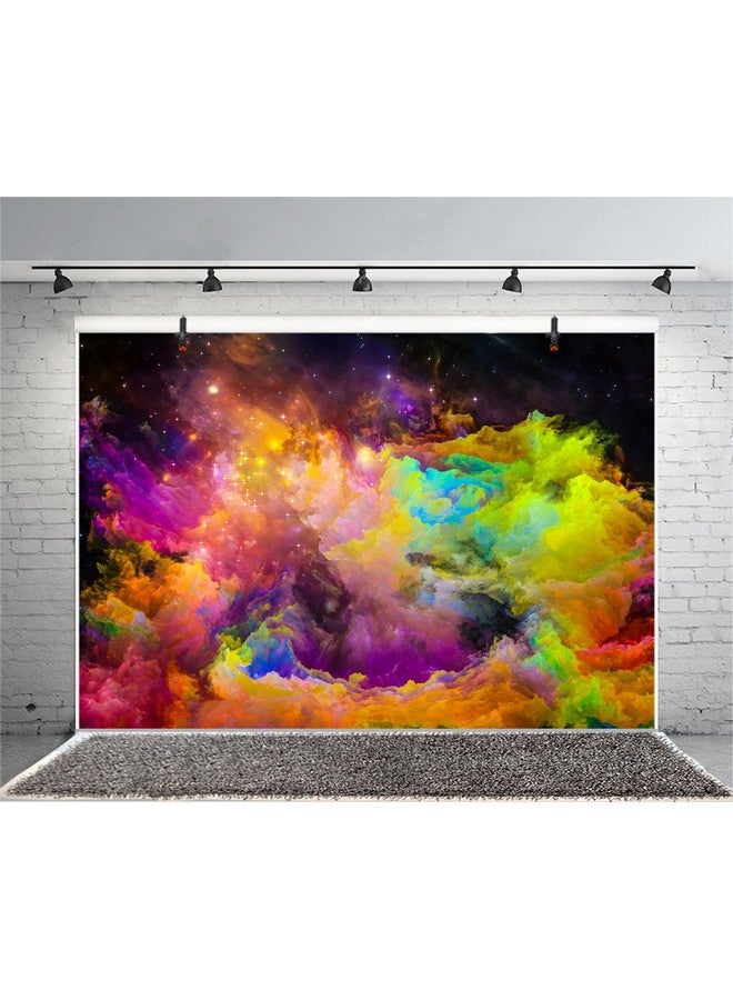Leyiyi 6X4Ft Abstract Nebula Backdrop Colorful Outer Space Cloudscape Universe Planet Moon Earth Bokeh Halo Photo Background Room Decor Kids Birthday Adult Portrait Shoot Studio Vinyl Prop Wallpaper - Image 5