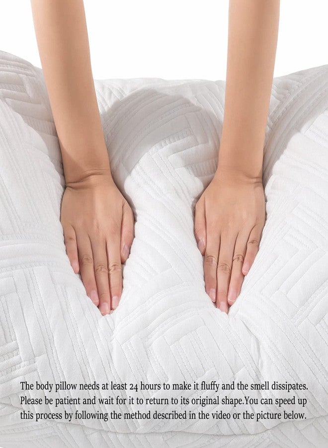 downluxe Memory Foam Body Pillows for Adults - Full Body Pillow for Side and Back Sleepers, 20 x 54, White - Image 5