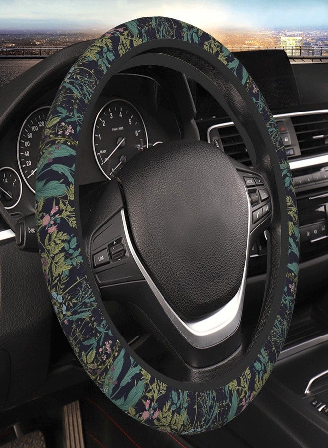 CTVSLFU Steering Wheel Cover Universal Fit Car Interior Accessories for Women 15 Inch Breathable Anti Slip Odorless Neoprene Steering Wheel Cover for Car Decor Protector - Vintage Daisy Dandelion Flower 012 - Image 1