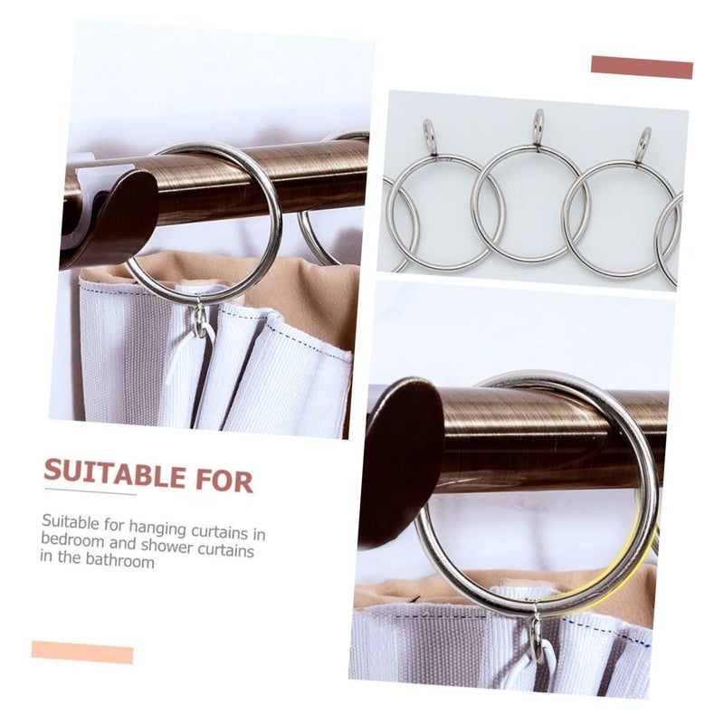 10pcs Heavy Duty Stainless Steel Shower Curtain Rings Roman Rod Drapery Clips Easy Install - Image 4