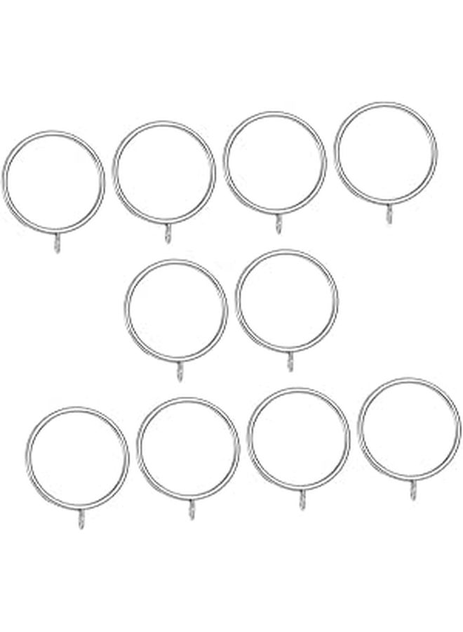 10pcs Heavy Duty Stainless Steel Shower Curtain Rings Roman Rod Drapery Clips Easy Install - Image 1