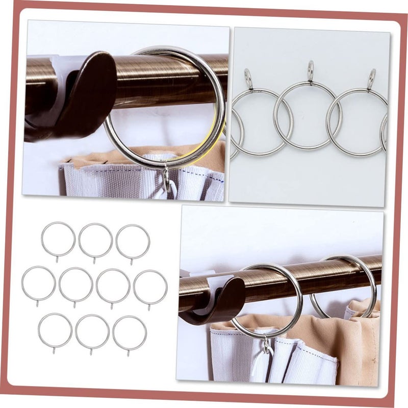 10pcs Heavy Duty Stainless Steel Shower Curtain Rings Roman Rod Drapery Clips Easy Install - Image 5