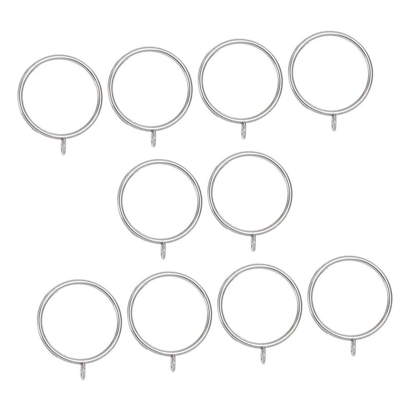 10pcs Heavy Duty Stainless Steel Shower Curtain Rings Roman Rod Drapery Clips Easy Install - Image 2