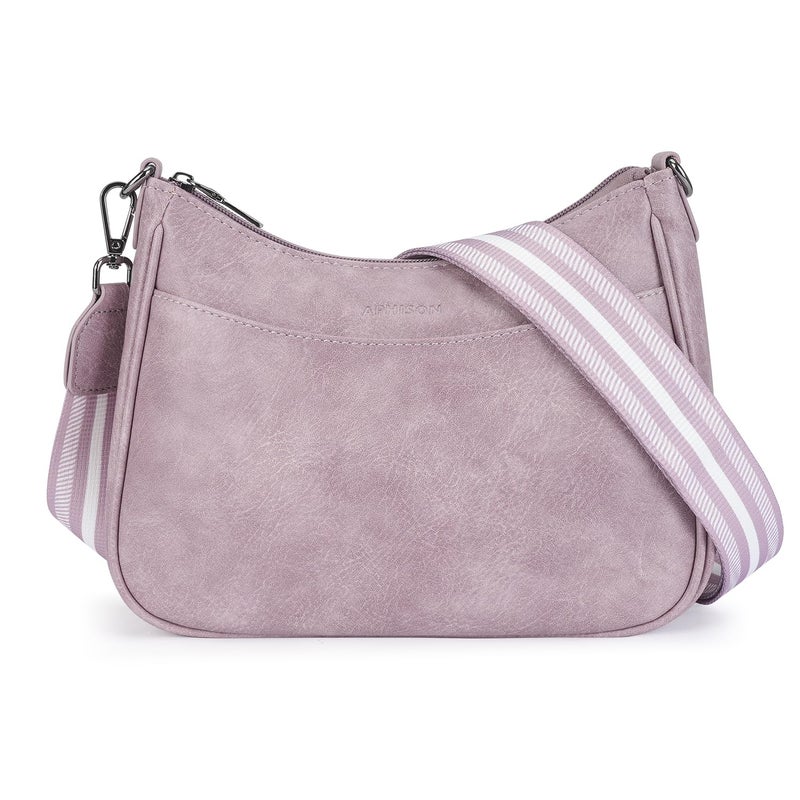 APHISON Crossbody Bags for Women Trendy, Leather Crossbody purse with Adjustable Strap, Women's Crossbody Shoulder Handbags, 04-purple - Image 1