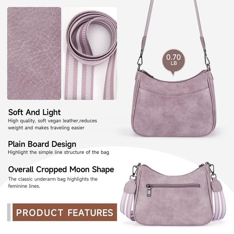 APHISON Crossbody Bags for Women Trendy, Leather Crossbody purse with Adjustable Strap, Women's Crossbody Shoulder Handbags, 04-purple - Image 4