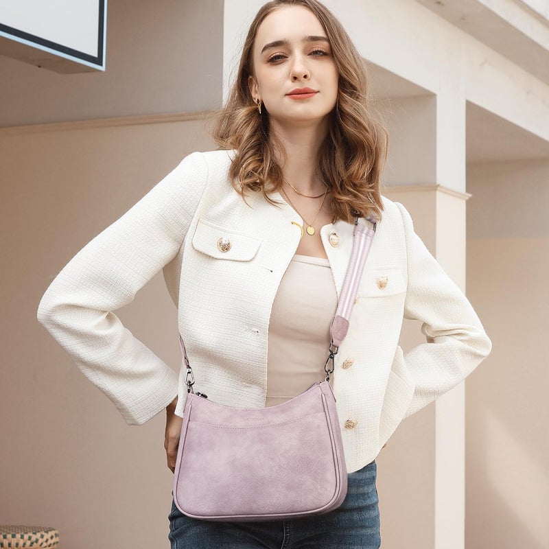 APHISON Crossbody Bags for Women Trendy, Leather Crossbody purse with Adjustable Strap, Women's Crossbody Shoulder Handbags, 04-purple - Image 2