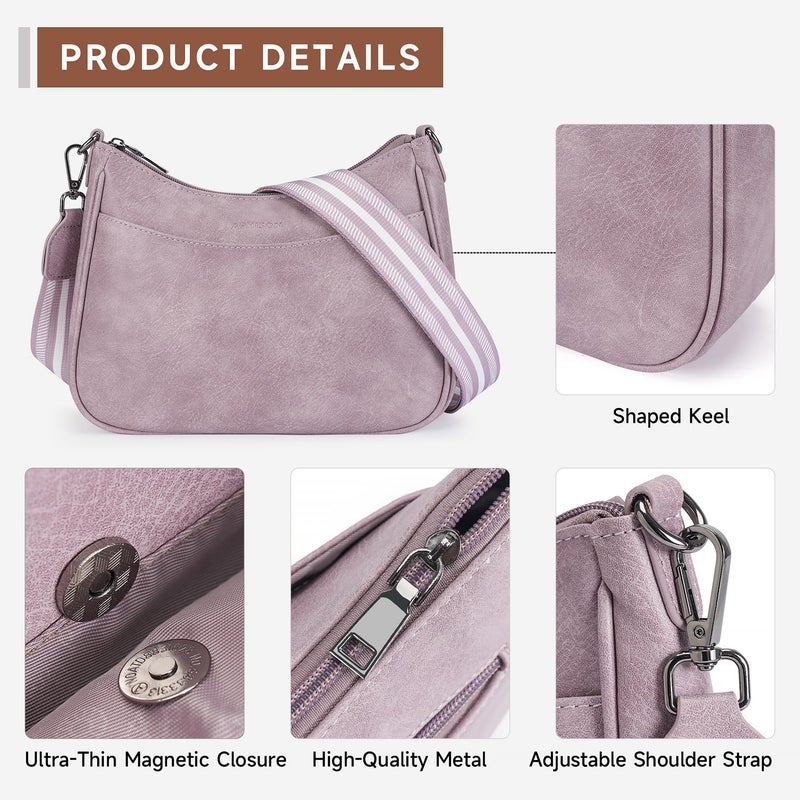 APHISON Crossbody Bags for Women Trendy, Leather Crossbody purse with Adjustable Strap, Women's Crossbody Shoulder Handbags, 04-purple - Image 5