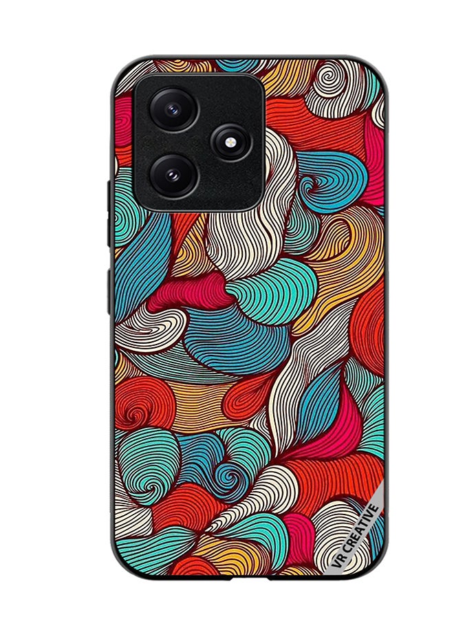 VR CREATIVE Protective Case Cover For Xiaomi Poco M6 Pro 5G Flower Design Multicolour - Image 1
