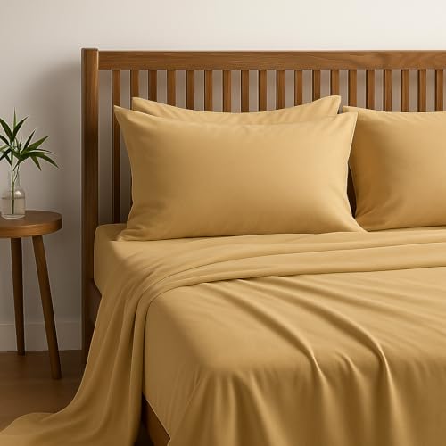 Bhoomi Impex Bedsheets for King - 108x108 Inch Bed - Microfiber Plain Baige Bed Sheet Include Pillow Cover, Ultra Soft | for Home, Hotel, Villa, Resort and Guest House - Image 2