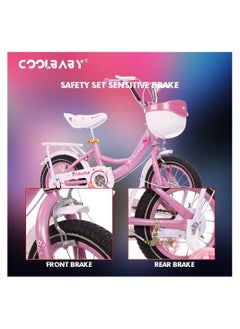 Cool Baby Style Kids Bike with Hand Brake and Basket  12 Inch Princess Bicycles with Backseat  - Image 3