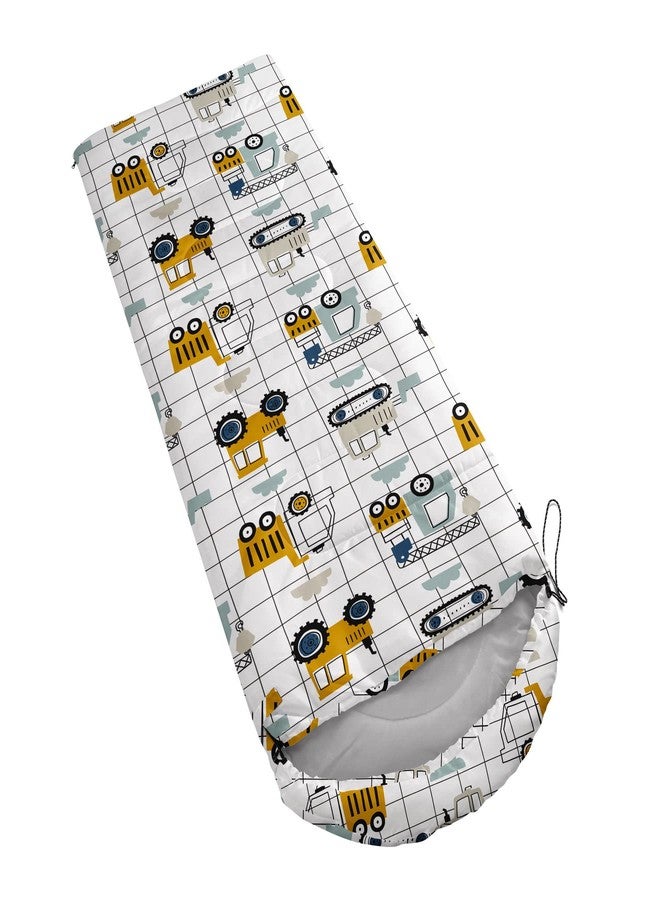 OIXXAF Datura home Kids Sleeping Bag for Boys,Cartoon Vehicle Construction Truck-Lightweight Warm Outdoor Indoor-Waterproof Cold Weather Resistant Sleeping Bag for Camping Hiking(Construction 32"*90") - Image 2