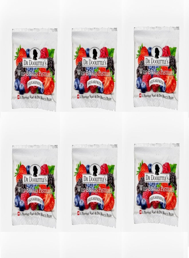 DOOLITTLE Dr. Doolittle’s Sugar Free Pastilles for Voice and Throat, Wild Berry Flavor, Travel Size Bag,0.33 ounces approximately 4 Count Package, 6 Pack - Image 1