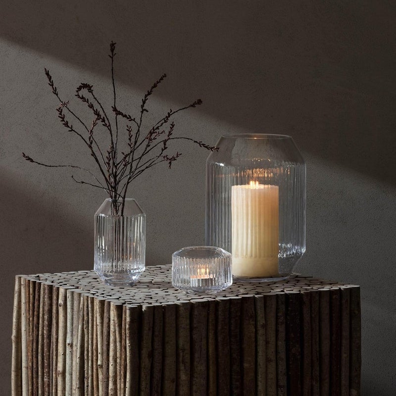 LSA Rotunda Glass Vase Candle Holder Petrol Blue H7cm x W15cm Elegant Decor - Image 5